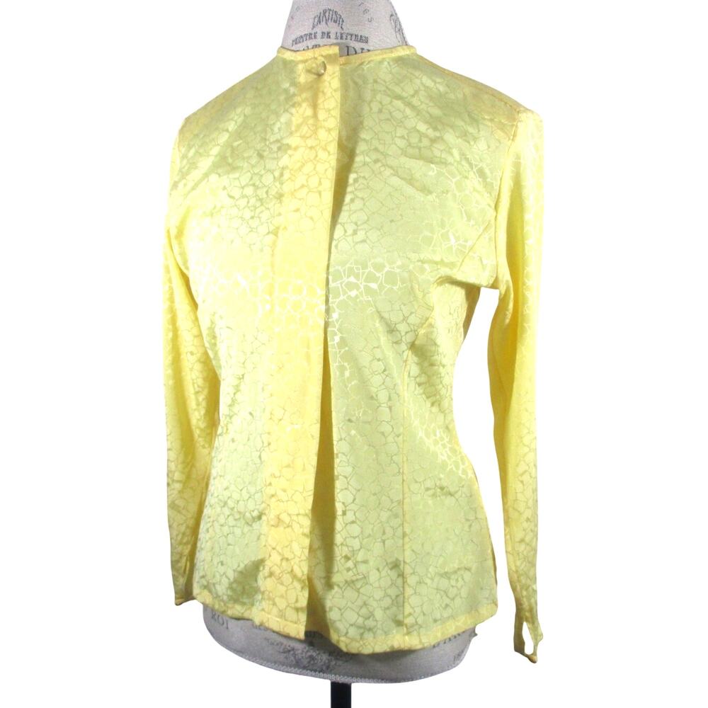 Vintage Yellow Silky Pendleton Professional Secretary Blouse 6